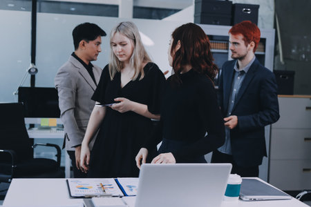 Multiracial business people having meetingの写真素材