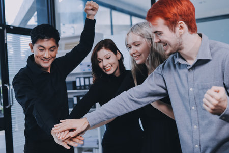 Multiracial business people having meetingの写真素材