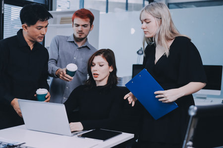 Multiracial business people having meetingの写真素材