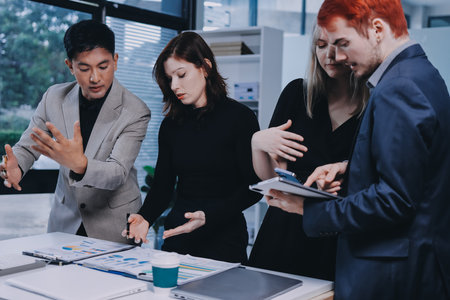 Multiracial business people having meetingの写真素材