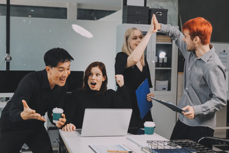 Multiracial business people having meetingの写真素材