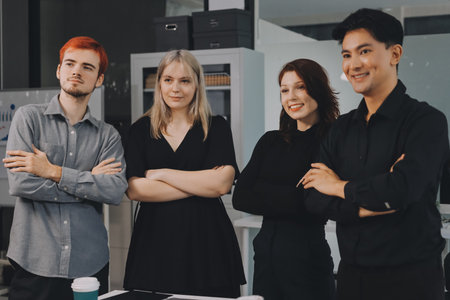 Multiracial business people having meetingの写真素材