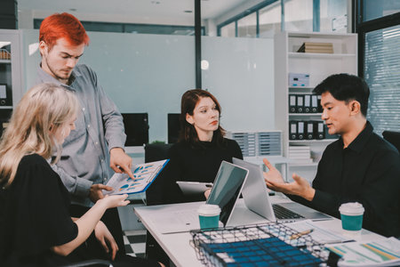 Multiracial business people having meeting
