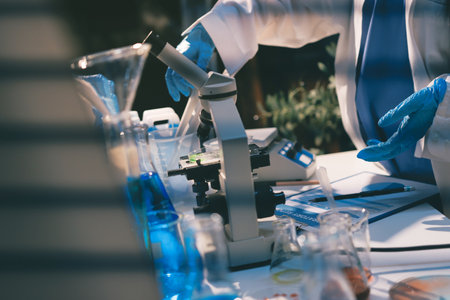 Researchers working in the clinical laboratory