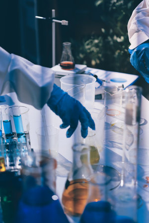 Researchers working in the clinical laboratory
