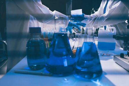 Researchers working in the clinical laboratory