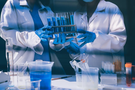 Researchers working in the clinical laboratory