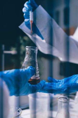Researchers working in the clinical laboratory