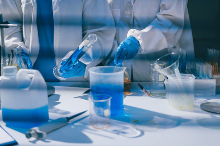 Researchers working in the clinical laboratory