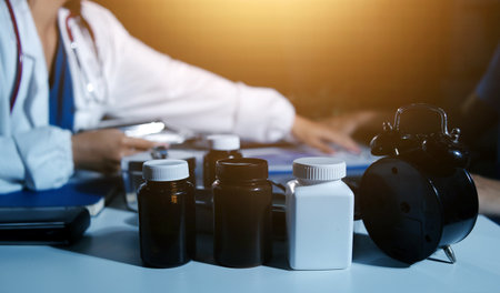 Doctors are meeting at the hospital to discuss treatment options and share experiences with colleagues.の写真素材