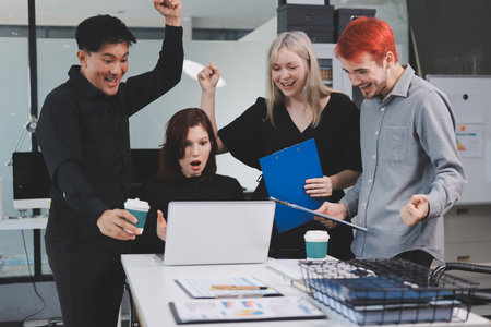 Multiracial business people having meetingの写真素材