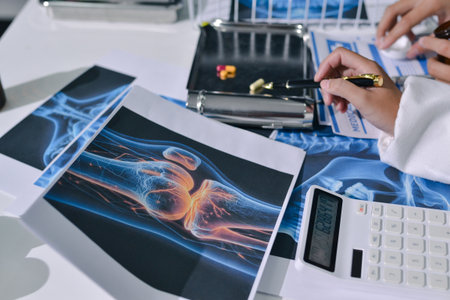 Doctor Explaining X-Ray Results to a Patient Using a Digital Device