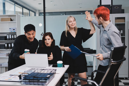 Multiracial business people having meeting
