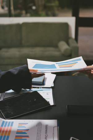 business people in meeting discussing plans together
