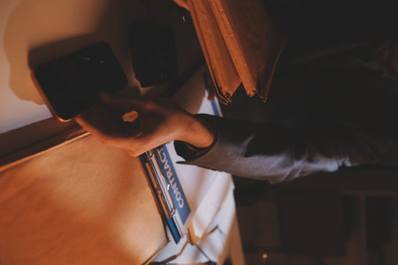 Close up of businessmen or lawyers discussing contract or business agreement at law firm office, Business people making deal document legal, justice advice service concept.の写真素材