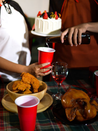 People having fun at Halloween partyの写真素材