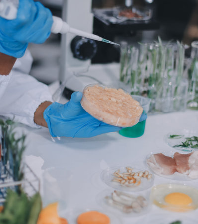 Chemical Laboratory of the Food supply . Food in laboratory .の写真素材