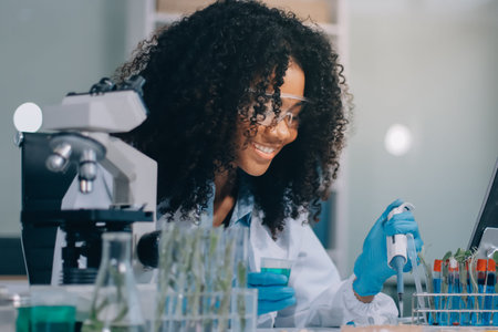 Chemical Laboratory of the Food supply. Food in laboratory, dna modify. GMO Genetically modified...