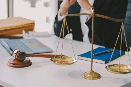 Lawyer explained to the client about the law that must be brought against the court case.