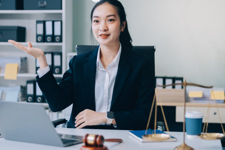 Lawyer explained to the client about the law that must be brought against the court case.