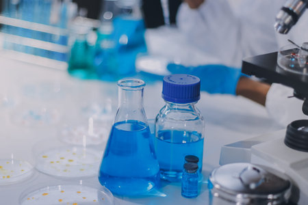 Researchers working in the clinical laboratory