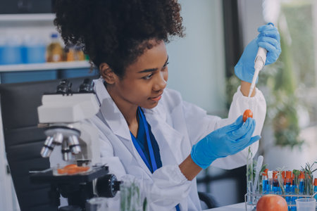 Chemical Laboratory of the Food supply. Food in laboratory.