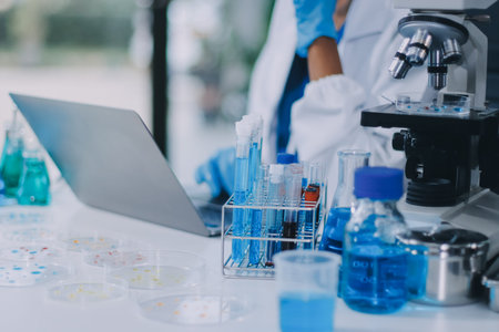 Researchers working in the clinical laboratory