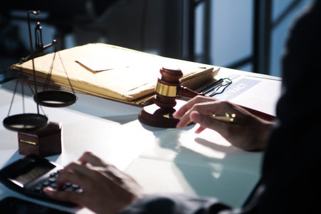 Consultation and conference of professional businesswoman and Male lawyers working and discussion...