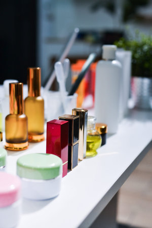 Woman making organic cosmetics with aloe in laboratory