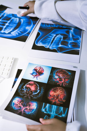 Doctor Explaining X-Ray Results to a Patient Using a Digital Device