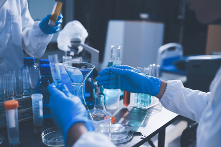 Researchers working in the clinical laboratory