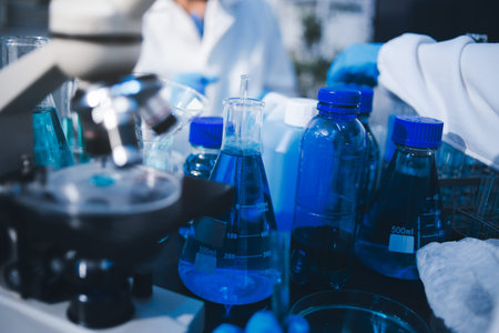 Researchers working in the clinical laboratory