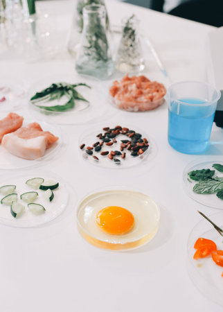 Scientists work with plants in a modern lab, focusing on research and experimentation under bright, sterile conditions.