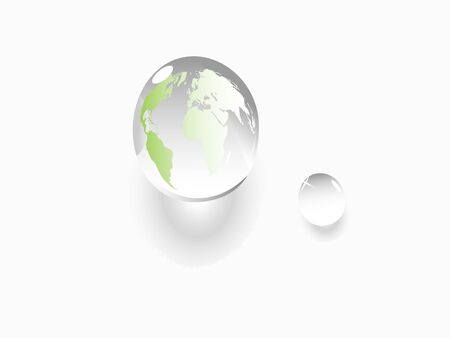 Water drop with the worldのイラスト素材