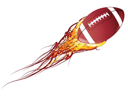 American football ball on fireのイラスト素材