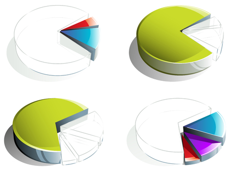 Pie chart diagramsのイラスト素材