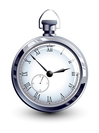 Old silver watchのイラスト素材