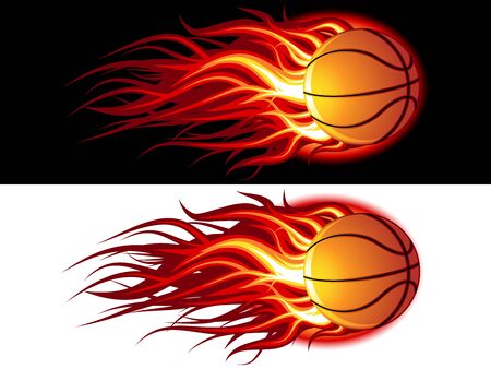 Basketball on fireのイラスト素材