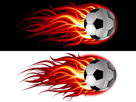 Soccer Football ball on fireのイラスト素材