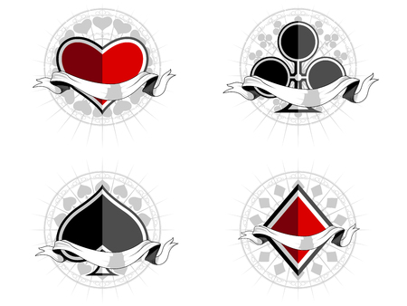 Deck of cards with ribbonのイラスト素材