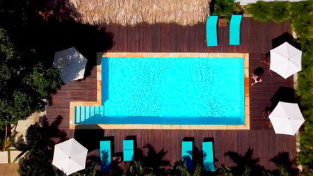 Top view of a swimming poolのeditorial素材