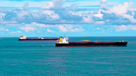 oil tankers on the ocean