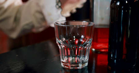 Close-up on a glass in a barの写真素材