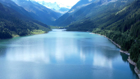 A photo of a big river of mountains