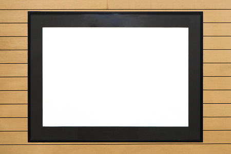 frame on wood backgroundの写真素材