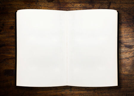 open book on wooden tableの写真素材