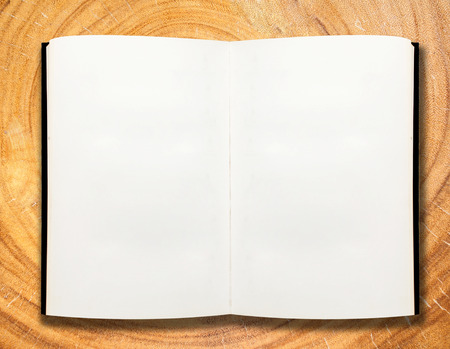 open book on wooden tableの写真素材