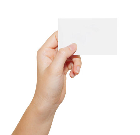 Hand hold blank business cardの写真素材