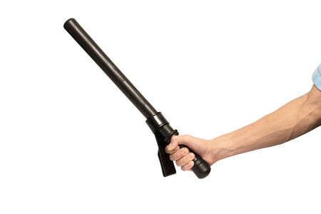 Close up of hand with truncheon.の写真素材