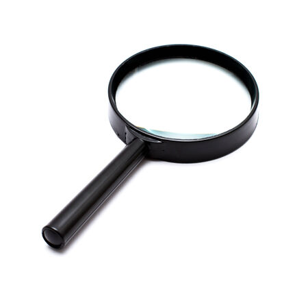 magnify glass  isolated on whiteの写真素材